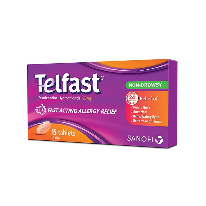 Telfast 120mg Non-Drowsy Allergy Relief - 15 Tablets